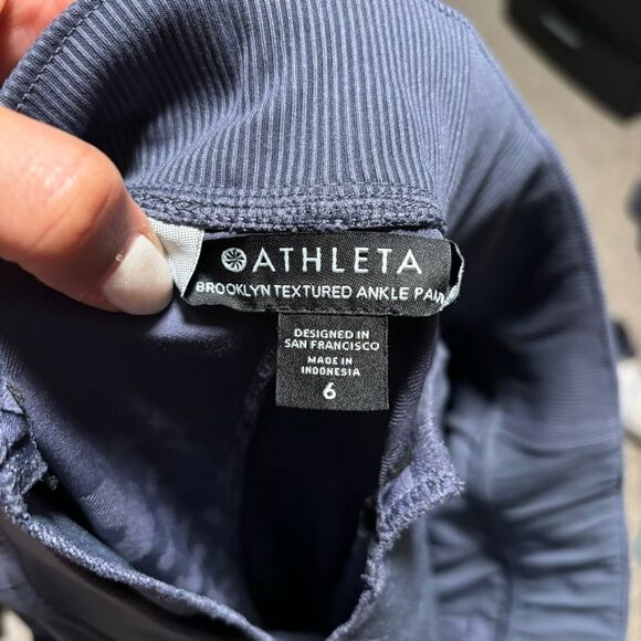 Athleta Brooklyn Textured Ankle Pant Medieval Violet- Size 6 - Picture 10 of 12